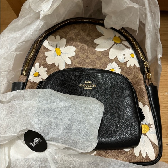 🌸 Coach Court Backpack In Signature Canvas With Floral Print - Picture 8 of 14